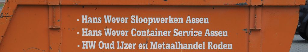 Containers Hans Wever Voor bouwafval, puin, bhout en tuinafval